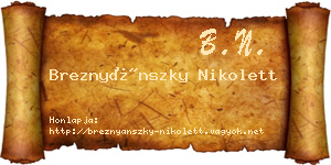 Breznyánszky Nikolett névjegykártya